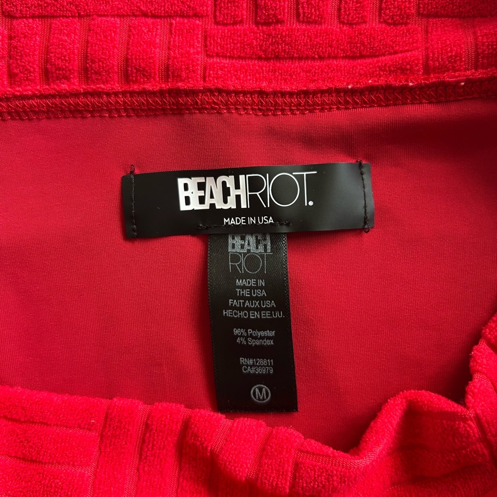 Beach Riot Highway Highwaist Terry Red Bikini Bottoms Size M - Picture 9 of 10
